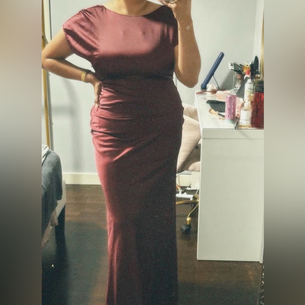 Lulu's Captivating Wine Red Gown